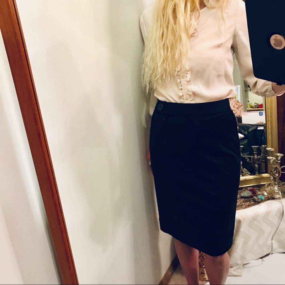 NWT Kaufman Franco 021 career style blk midi skirt